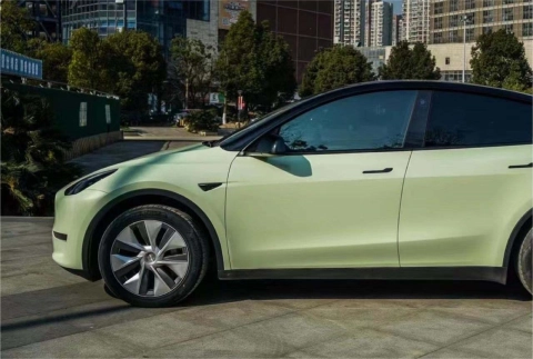 Tesla Model Y Wrap- Super Gloss Macaron Green