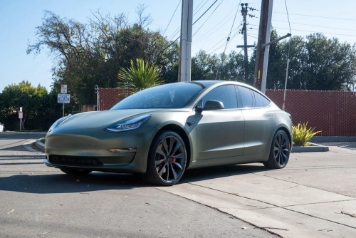 Tesla Model 3 Wrap- Matte Military Green