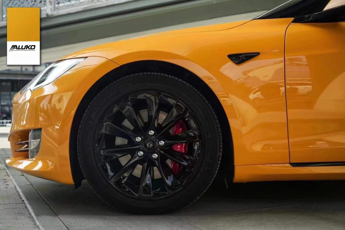 Tesla Model S Wrap -  Sunflower Yellow 