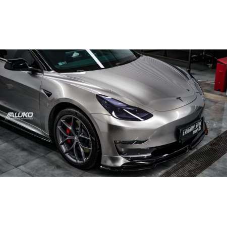 Tesla Model 3 Wrap - Gloss Metallic Liquid Chrome Silver