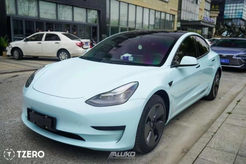 Tesla Model 3 Wrap - Super Gloss Glacier Blue