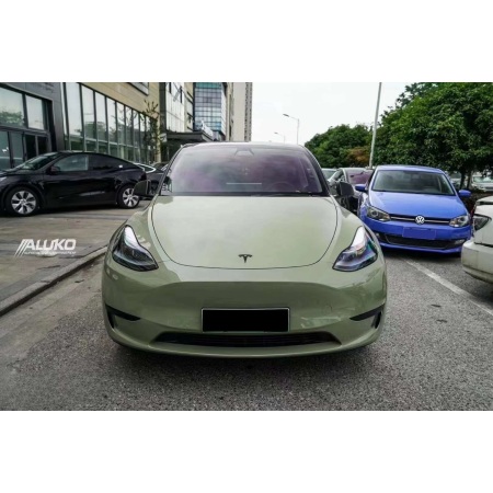 Tesla Model Y Wrap - Gloss Khaki Green