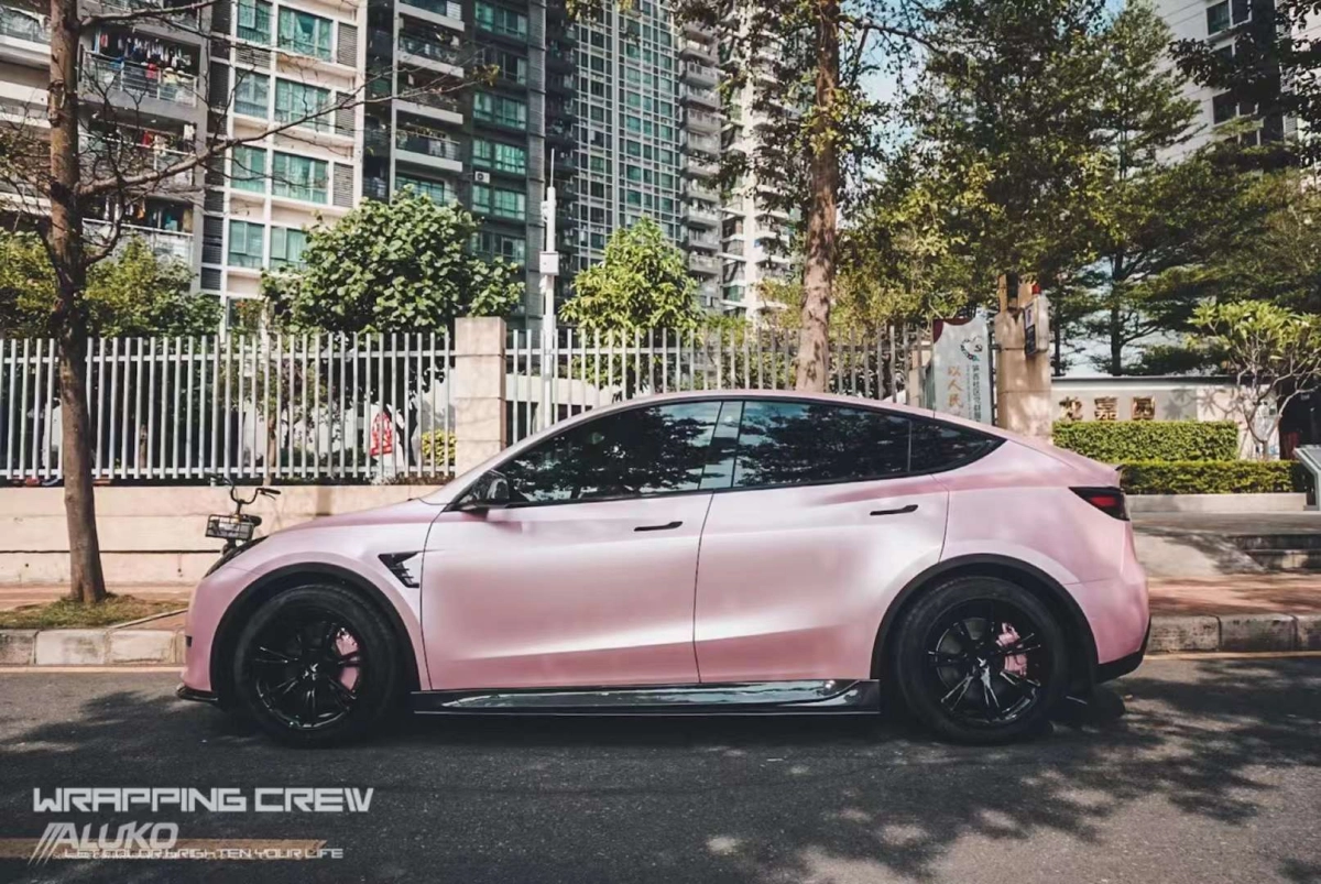 Tesla Model Y Wrap - Matte Metallic Pearl Cherry Pink