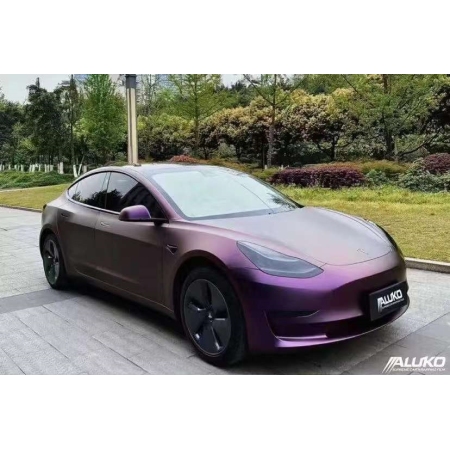 Tesla Model 3 Wrap-Matte Black Purple