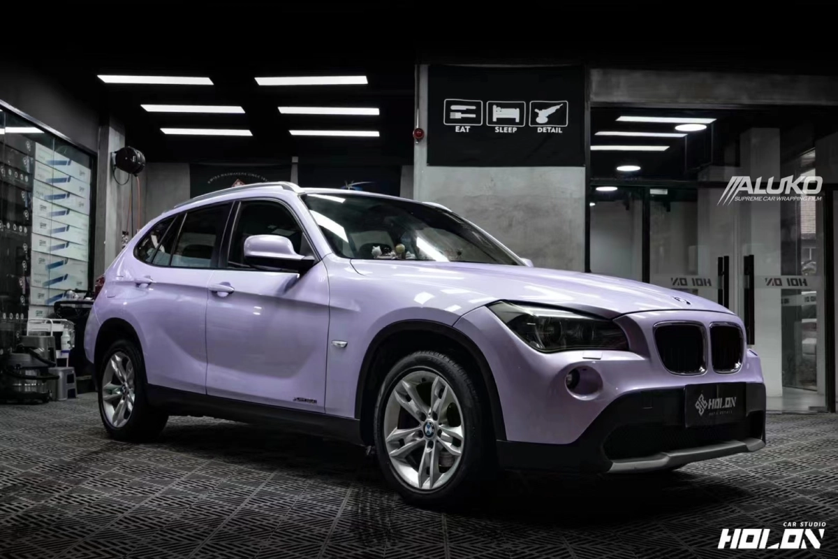 BMW X1 Wrap- Super Gloss Periwinkle Car  Wrap