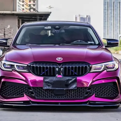 BMW 3 Series Pearl Purple Car Vinyl Wrap, from deep purple to lavender to blue purple！！！