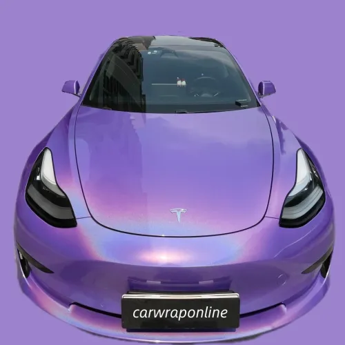 Glossy Laser Light Purple Car Vinyl Wrap