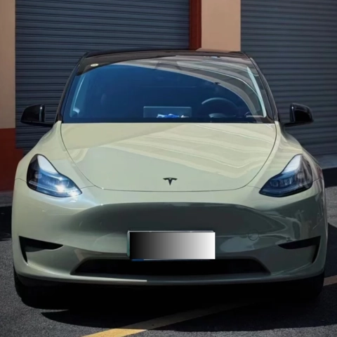 Super Gloss Khaki Grey Car Vinyl Wrap