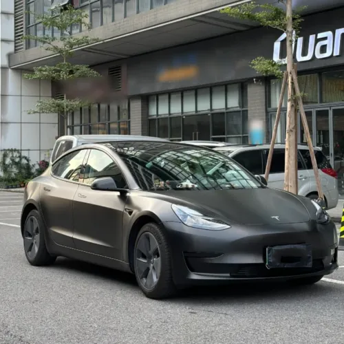 Matte Metallic Brushed Black Car Vinyl Wrap