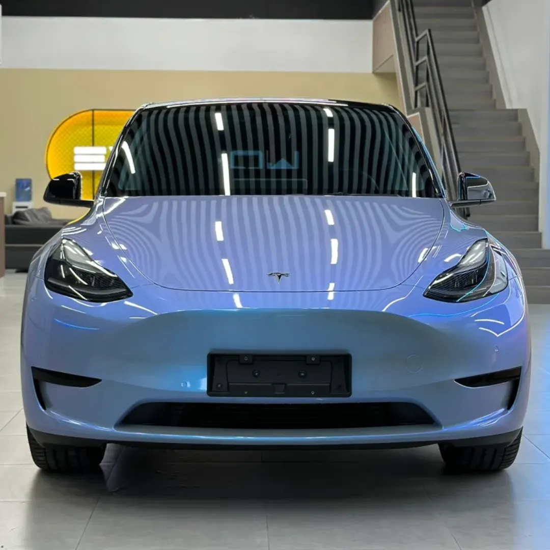 Tesla Gloss Fancy Rock Grey Color Fliper Car Vinyl Wrap
