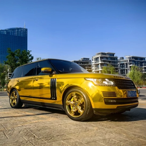 Land Rover Chrome Mirror Gold Car Vinyl Wrap