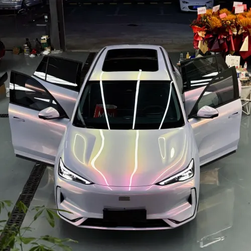 New Geely Galaxy E5 with Zhongjin Starry Sky Powder Car Vinyl Wrap