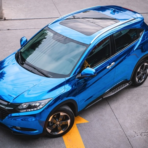 Gloss Chrome Mirror Blue Car Vinyl Wrap