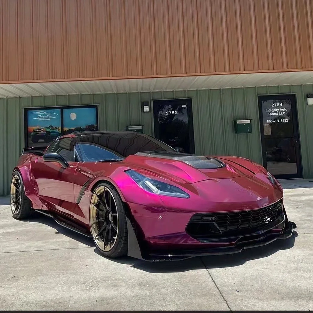 Transforming My 2016 Corvette Stingray with a Gloss Metallic Rubellite Purple Vinyl Wrap