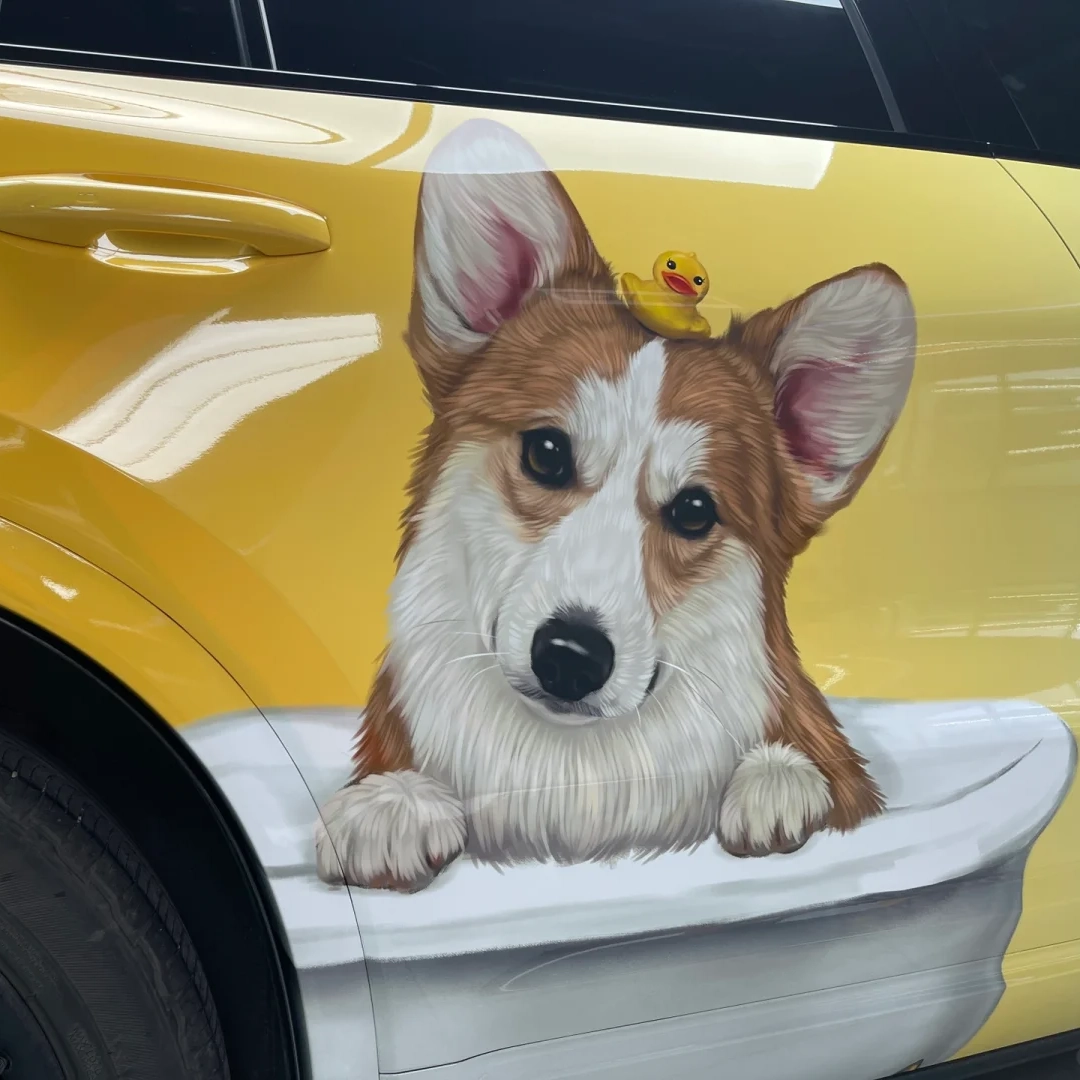 Dog Animal Customized Car Vinyl Wrap Hood Wrap