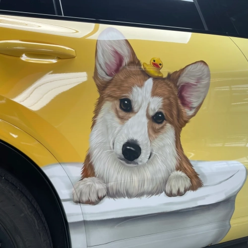 Dog Animal Customized Car Vinyl Wrap Hood Wrap