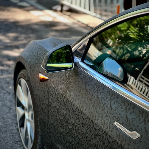 Something about Gloss 3D Camouflage Black Car Vinyl Wrap