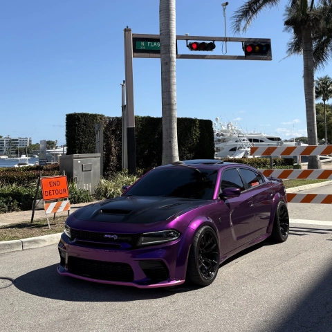 Hellcat's feedbacks about Carwraponline's Gloss Metallic Grape Purple Car Vinyl Wrap