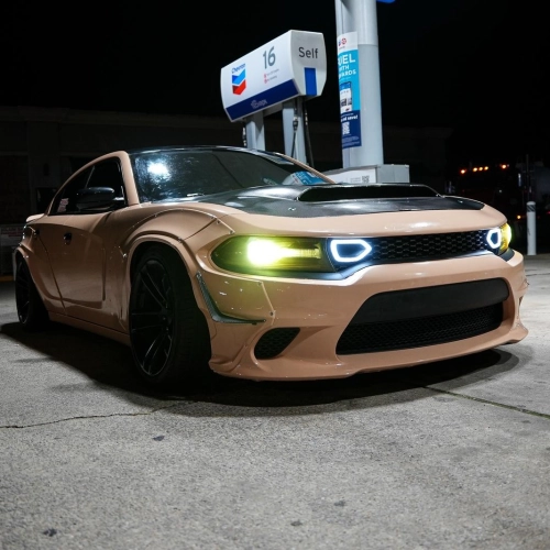 Dodge Challenger Wrapped by Sandstorm Yellow Vinyl Wrap 