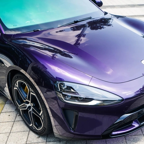 PET Gloss Metallic Midnight Purple Car Vinyl Wrap