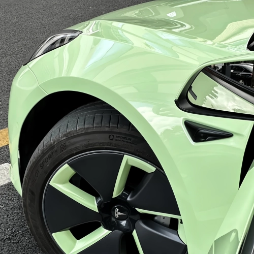 Unlock Style with Super Gloss Macaron Green Car Vinyl Wrap