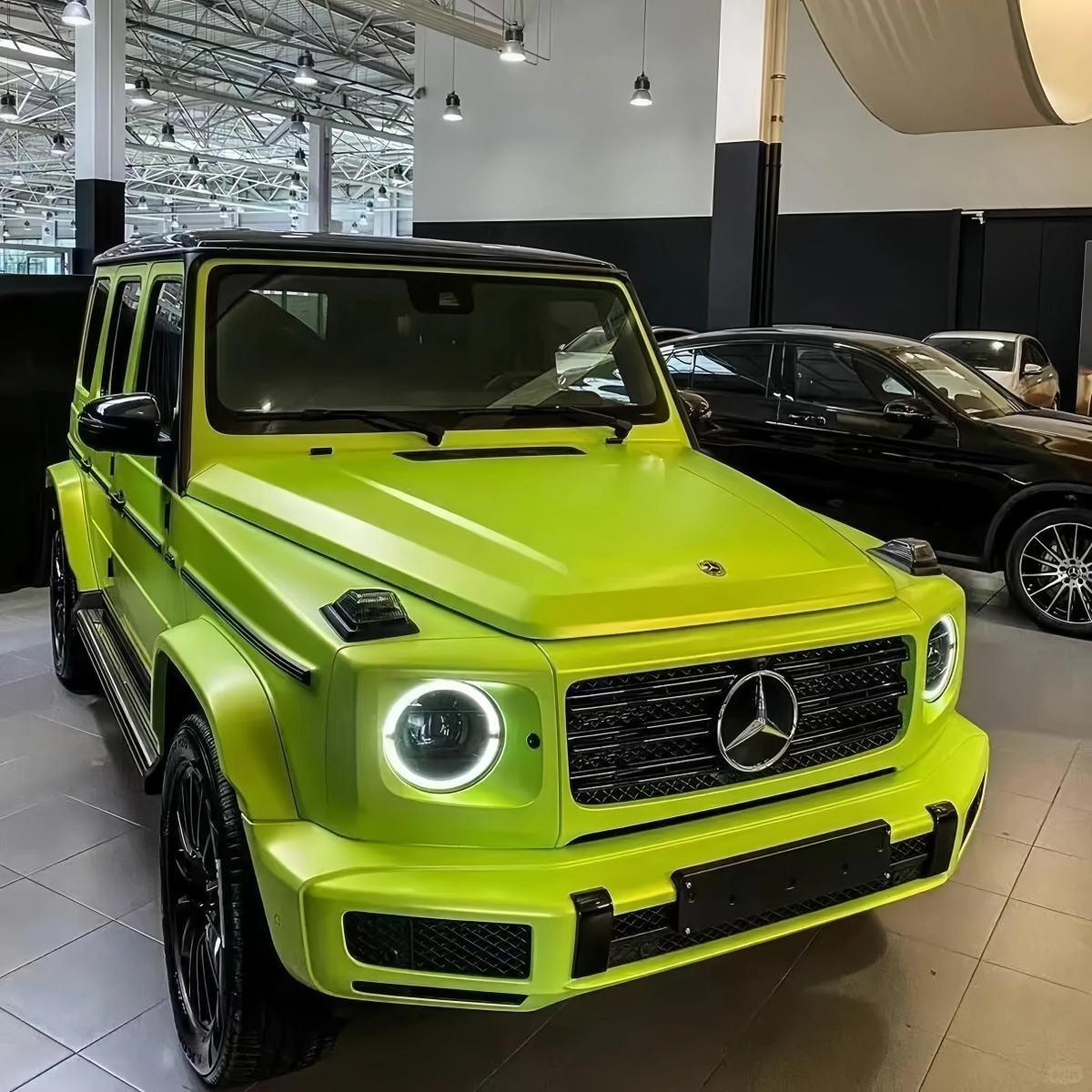 Pure Metal Lemon Green Car Vinyl Wrap