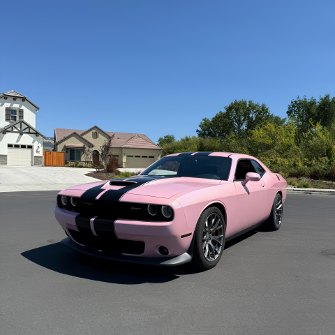 Glossy Laser Light Pink Car Vinyl Wrap