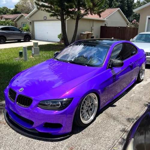 Unleash Bold Style with Gloss Metallic Plum Explosion Purple Car Vinyl Wrap
