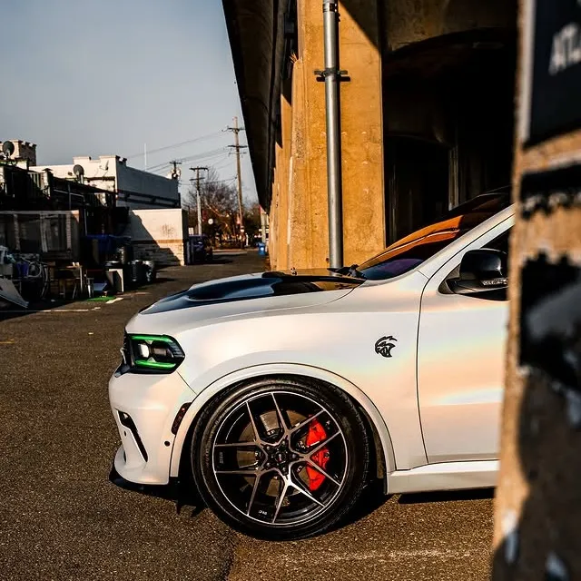 Rainbow Holographic White Car Vinyl Wrap