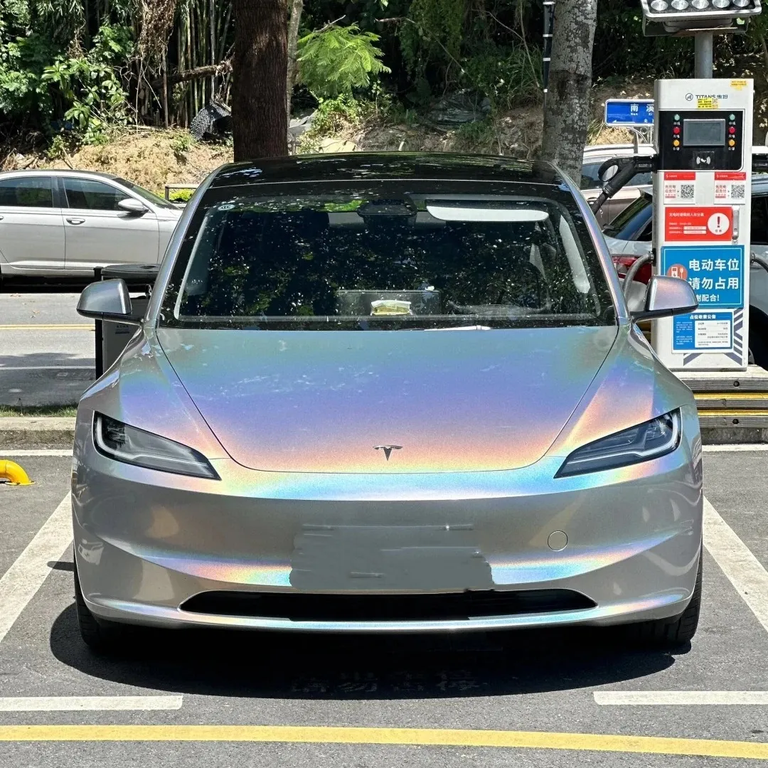 Glossy Laser Silver Car Vinyl Wrap