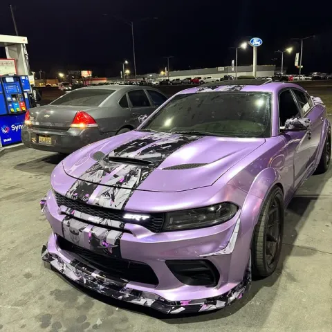 The Unique Blend of Style and Durability in PET Victoria Liquid Purple Car Vinyl Wrap