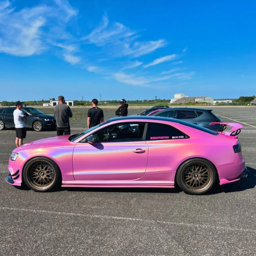 Unleash Your Style with the Rainbow Holographic Pink Car Vinyl Wrap