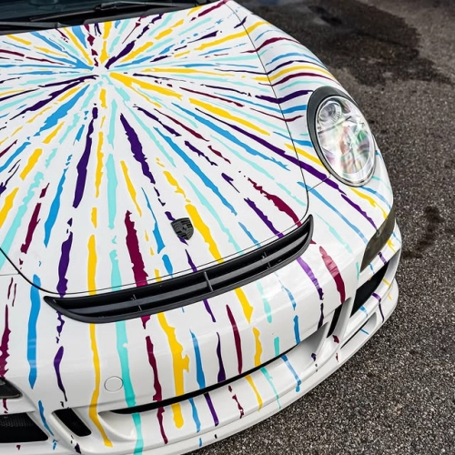 Colorful Fireworks Customized Car Vinyl Wrap: Your Spring Event Game-Changer
