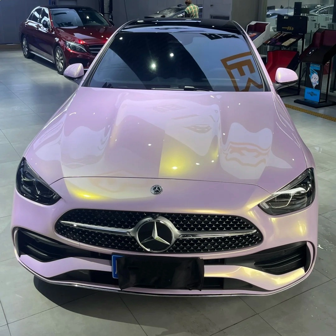 Gloss Glazed Gold Pink Car Vinyl Wrap