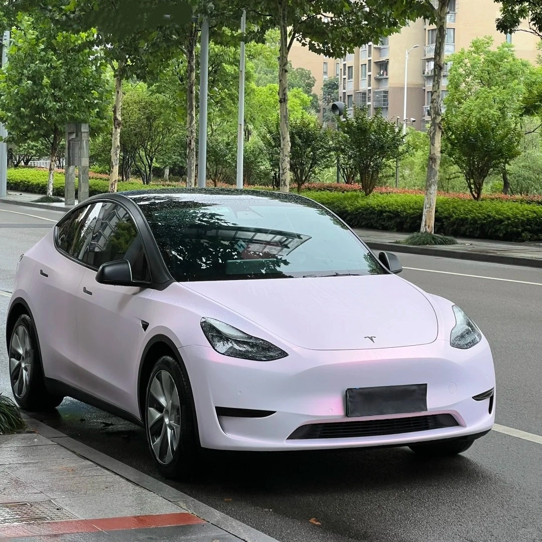PET Matte Metallic Pink to White Car Vinyl Wrap