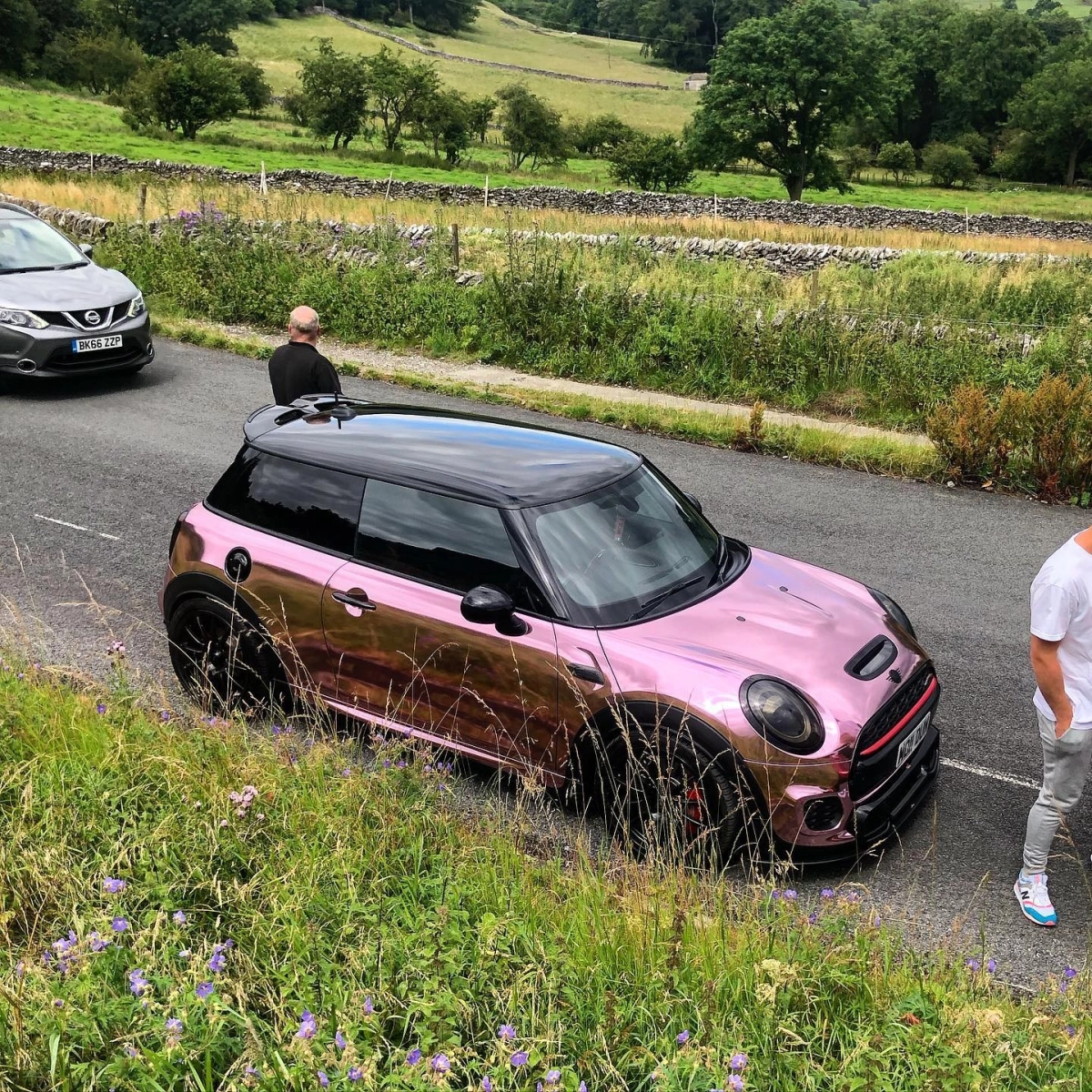 PET Gloss Rose Gold Mirror Chrome Car Vinyl Wrap