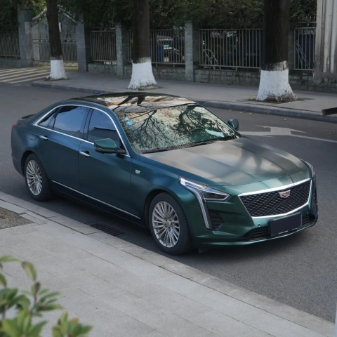 PET Pure Metal Dark Green Car Vinyl Wrap