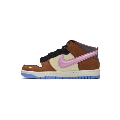 PK God Batch Nike Dunk Mid Social Status Free Lunch Chocolate Milk DJ1173-700 01