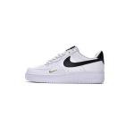 LJR Batch Nike Air Force 1 Low '07 Essential White Black Gold Mini Swoosh (W) CZ0270-102