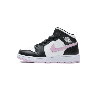 LJR Batch Air Jordan 1 Mid White Black Light Arctic Pink (GS) 555112-103 01