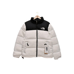 The North Face Splicing White And Black Down Jacket