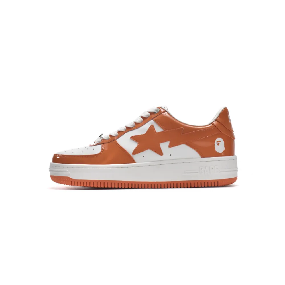 a bathing ape bape sk8 sta low white orange 1g70-109-0017