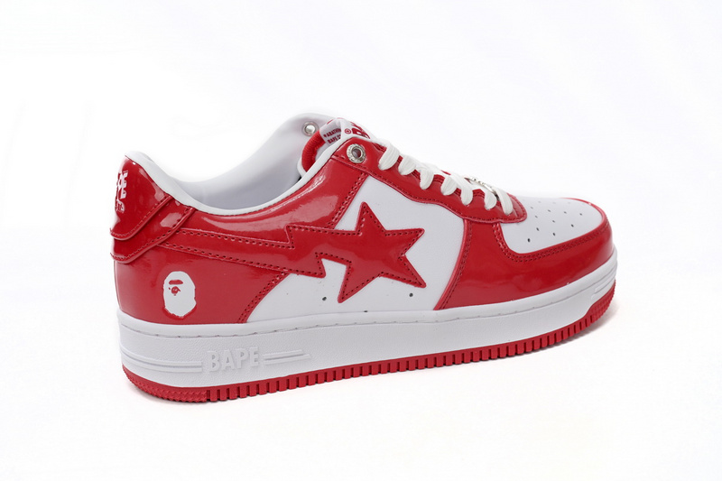 Best Fake A Bathing Ape Bape Sta Patent Leather White Red (2023) 1170 ...
