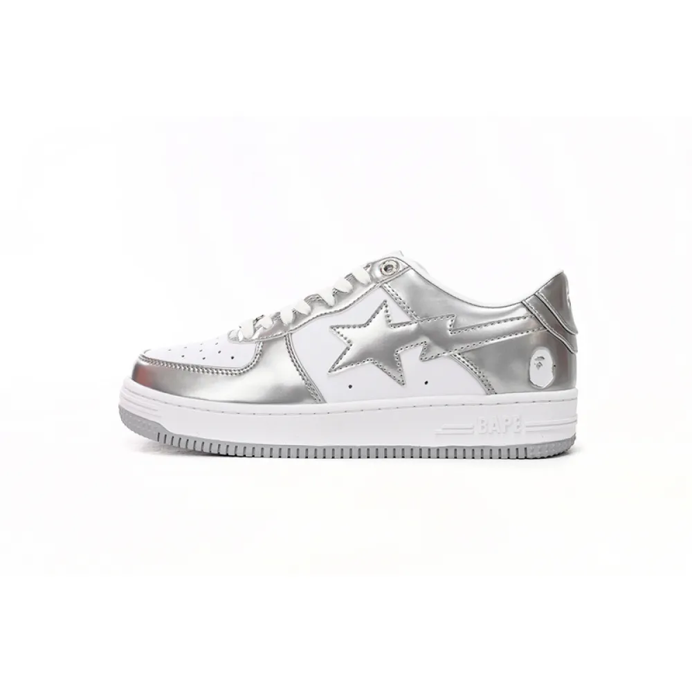 a bathing ape bape sta low silver 1h73 191 921