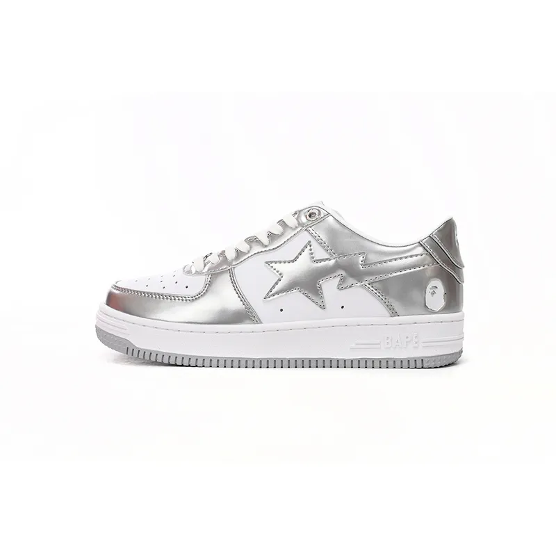 A Bathing Ape Bape Sta Low Silver 1H73 191 921