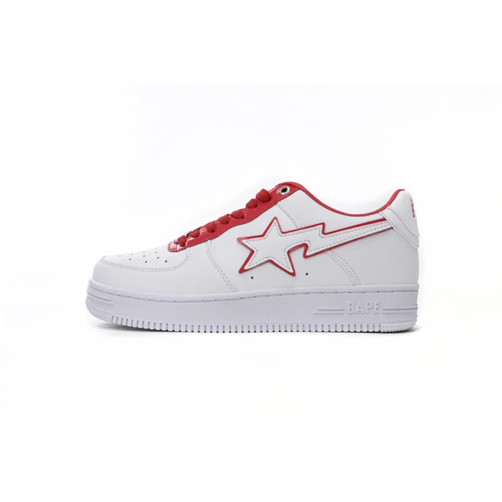 a bathing ape bape sta low white red border 1j30-291-017