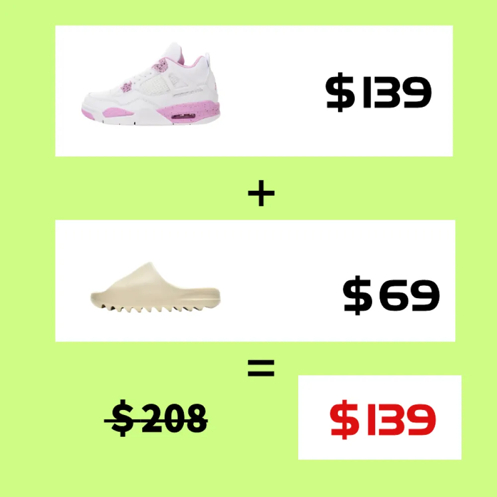 Buy PK God Batch Air Jordan 4 White Pink Get Free Yeezy Slide
