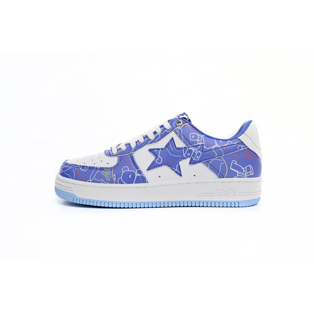 a bathing ape bape sta low black blue color spray painting 1h73 191 913