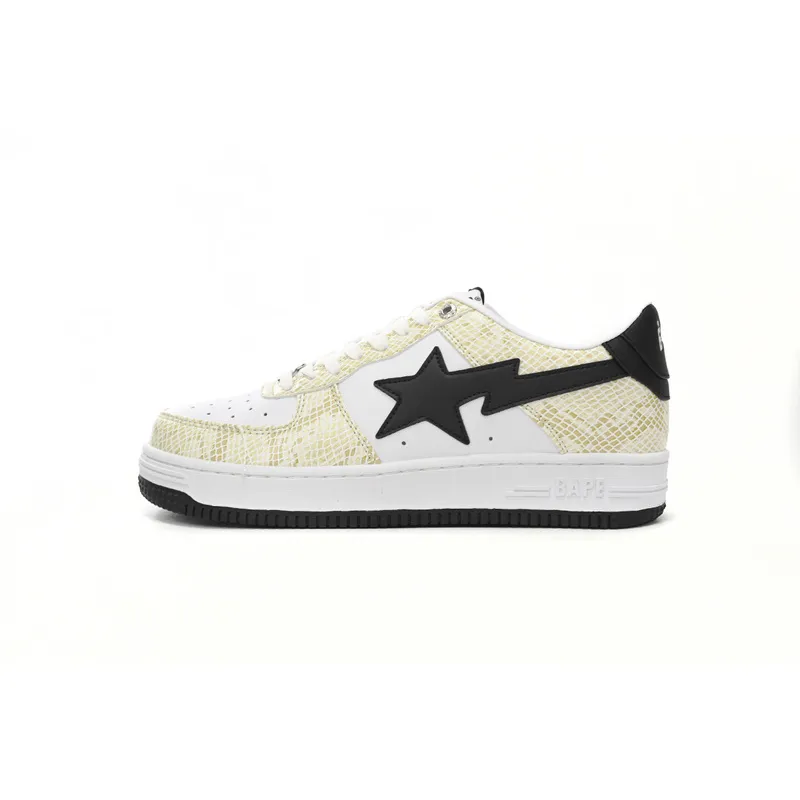 A Bathing Ape Bape Sta Low White Snake Skin Pattern 1I80 191 009