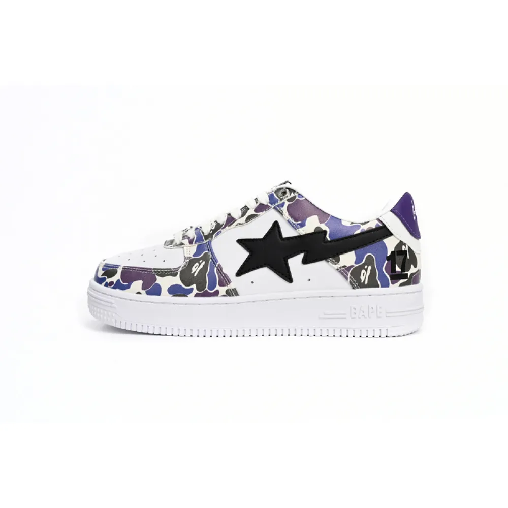 a bathing ape bape sta low white purple color spray 1j22 291 004